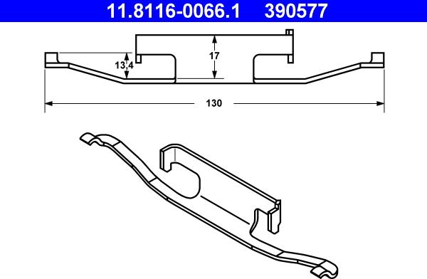 ATE 11.8116-0066.1 - Muelle, pinza de freno parts5.com