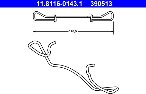 ATE 11.8116-0143.1 - Пружина, тормозной суппорт parts5.com