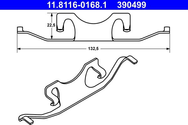 ATE 11.8116-0168.1 - Muelle, pinza de freno parts5.com