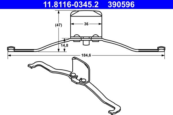 ATE 11.8116-0345.2 - Spring, brake caliper parts5.com