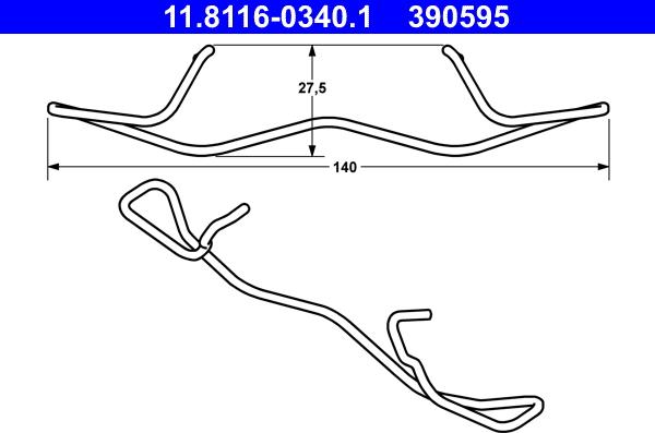 ATE 11.8116-0340.1 - Muelle, pinza de freno parts5.com