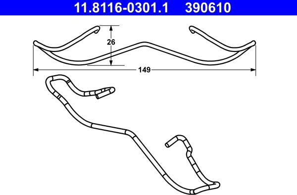 ATE 11.8116-0301.1 - Spring, brake caliper parts5.com