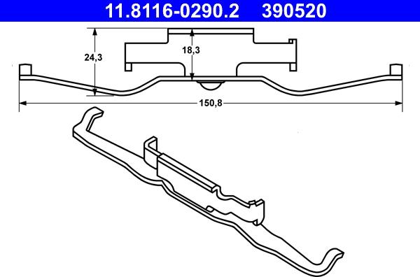 ATE 11.8116-0290.2 - Muelle, pinza de freno parts5.com