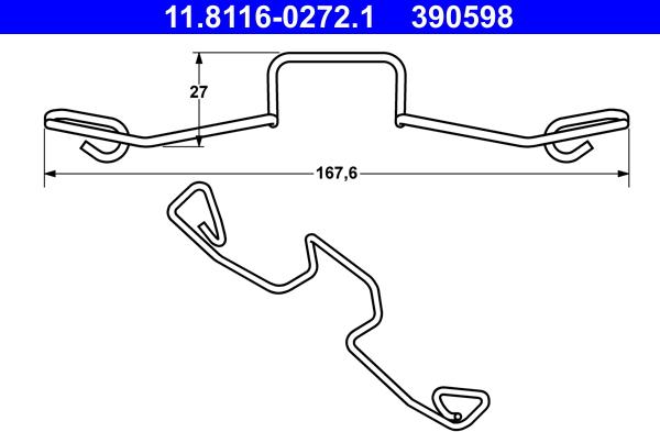 ATE 11.8116-0272.1 - Rugó, féknyereg parts5.com