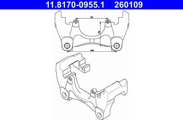 ATE 11.8170-0955.1 - Suport,etrier parts5.com