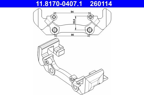 ATE 11.8170-0407.1 - Kinnitus,pidurisadul parts5.com