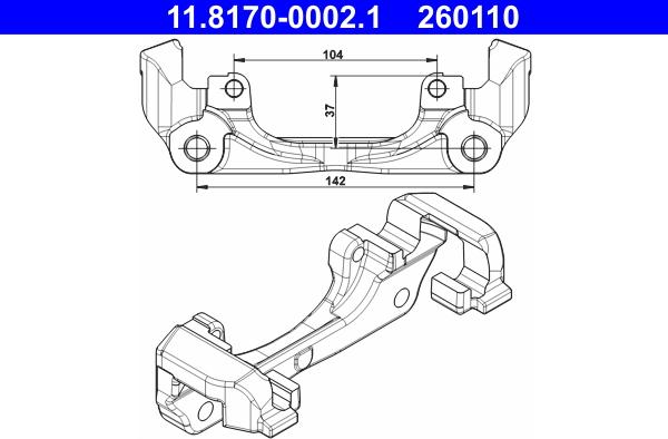 ATE 11.8170-0002.1 - Кронштейн, корпус скобы тормоза parts5.com