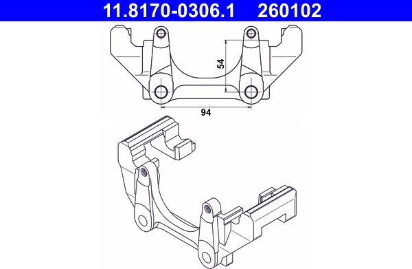 ATE 11.8170-0306.1 - Support, étrier de frein parts5.com