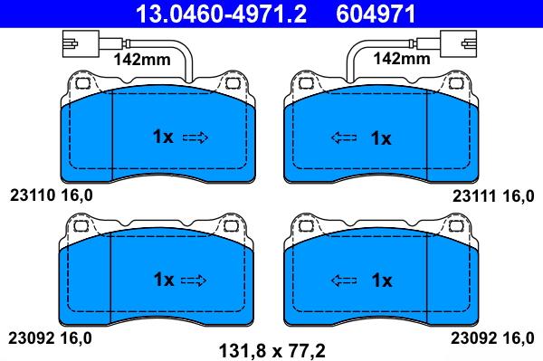 ATE 13.0460-4971.2 - Juego de pastillas de freno parts5.com