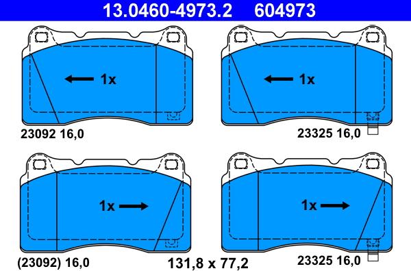 ATE 13.0460-4973.2 - Juego de pastillas de freno parts5.com