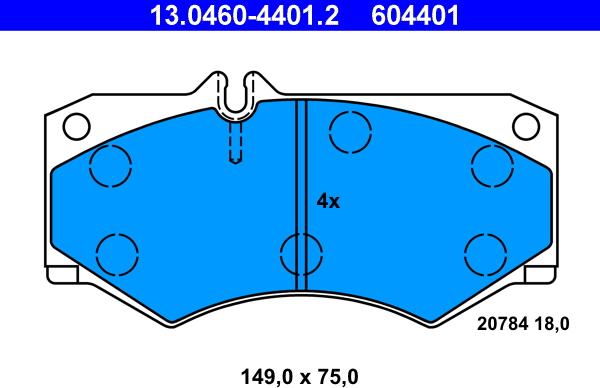 ATE 13.0460-4401.2 - Fékbetétkészlet, tárcsafék parts5.com