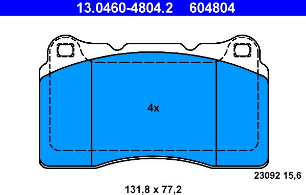 ATE 13.0460-4804.2 - Piduriklotsi komplekt,ketaspidur parts5.com