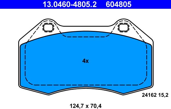 ATE 13.0460-4805.2 - Piduriklotsi komplekt,ketaspidur parts5.com