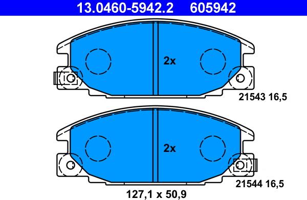 ATE 13.0460-5942.2 - Juego de pastillas de freno parts5.com