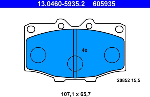 ATE 13.0460-5935.2 - Fékbetétkészlet, tárcsafék parts5.com