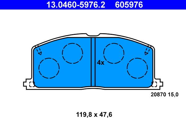 ATE 13.0460-5976.2 - Fékbetétkészlet, tárcsafék parts5.com