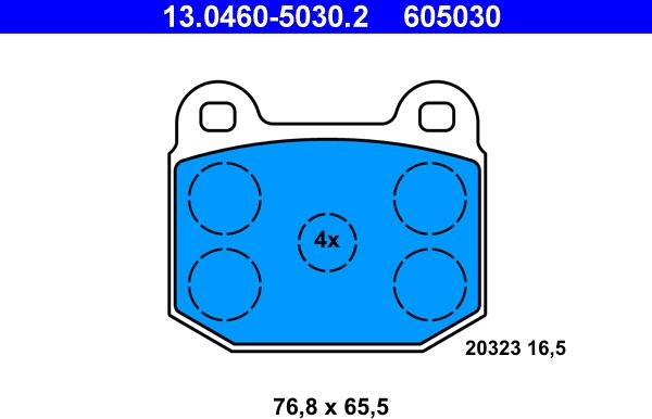 ATE 13.0460-5030.2 - Juego de pastillas de freno parts5.com