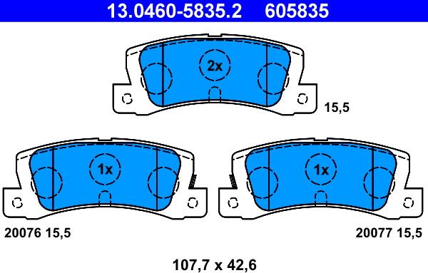 ATE 13.0460-5835.2 - Fékbetétkészlet, tárcsafék parts5.com