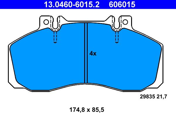 ATE 13.0460-6015.2 - Set placute frana,frana disc parts5.com