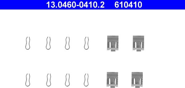 ATE 13.0460-0410.2 - Set accesorii, placute frana parts5.com