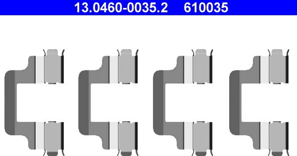 ATE 13.0460-0035.2 - Zestaw akcesoriów, klocki hamulcowe parts5.com