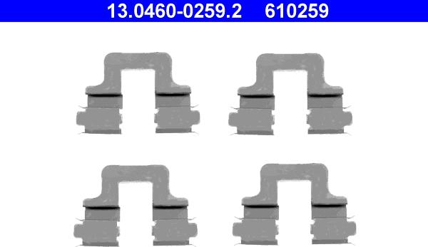 ATE 13.0460-0259.2 - Zestaw akcesoriów, klocki hamulcowe parts5.com