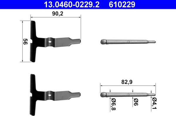 ATE 13.0460-0229.2 - Set accesorii, placute frana parts5.com