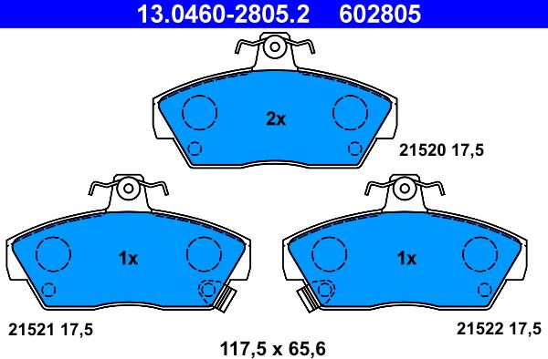 ATE 13.0460-2805.2 - Juego de pastillas de freno parts5.com