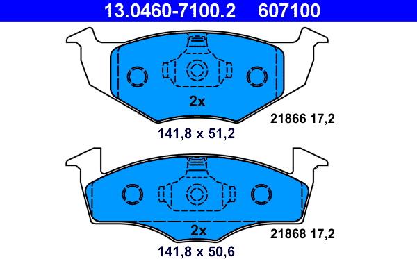 ATE 13.0460-7100.2 - Piduriklotsi komplekt,ketaspidur parts5.com