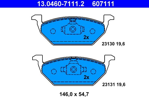 ATE 13.0460-7111.2 - Fékbetétkészlet, tárcsafék parts5.com