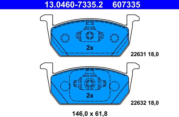 ATE 13.0460-7335.2 - Fren balata seti, diskli fren parts5.com