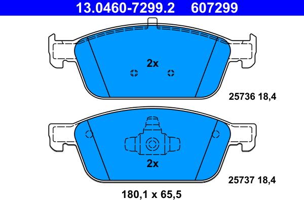 ATE 13.0460-7299.2 - Set placute frana,frana disc parts5.com