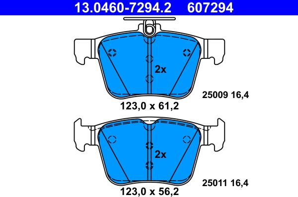 ATE 13.0460-7294.2 - Brake Pad Set, disc brake parts5.com