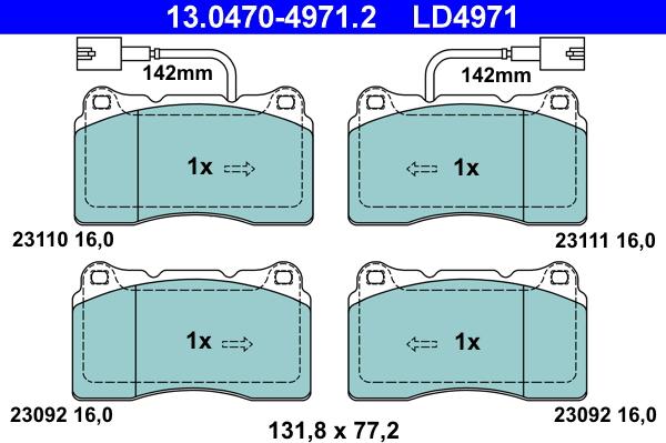 ATE 13.0470-4971.2 - Juego de pastillas de freno parts5.com