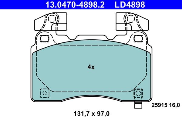 ATE 13.0470-4898.2 - Juego de pastillas de freno parts5.com