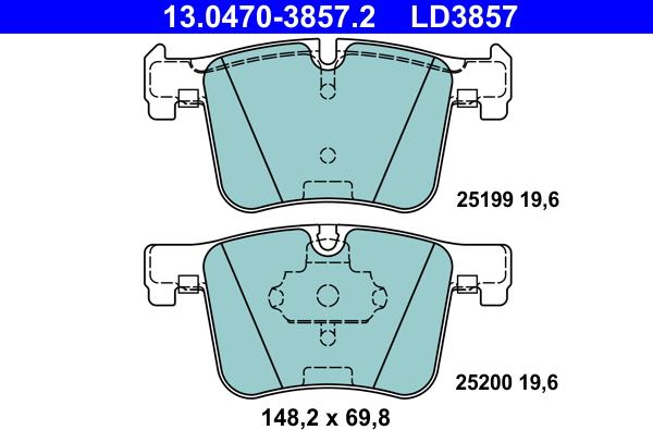 ATE 13.0470-3857.2 - Piduriklotsi komplekt,ketaspidur parts5.com