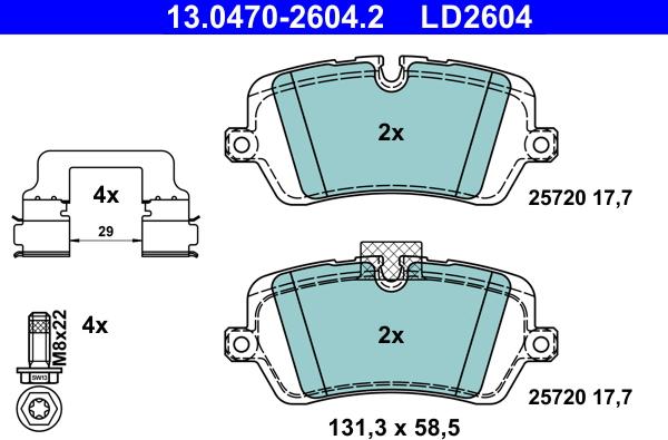 ATE 13.0470-2604.2 - Fékbetétkészlet, tárcsafék parts5.com