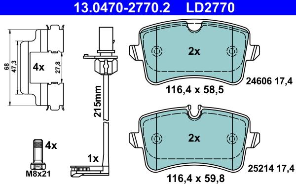 ATE 13.0470-2770.2 - Fren balata seti, diskli fren parts5.com