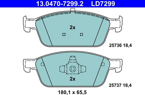 ATE 13.0470-7299.2 - Set placute frana,frana disc parts5.com