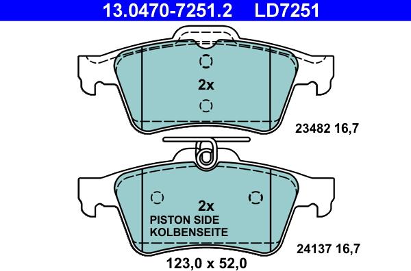 ATE 13.0470-7251.2 - Piduriklotsi komplekt,ketaspidur parts5.com