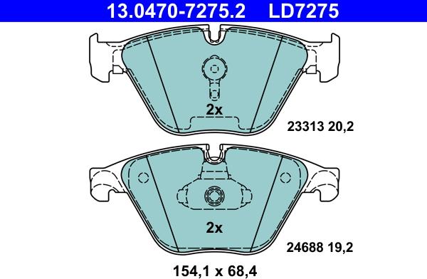 ATE 13.0470-7275.2 - Juego de pastillas de freno parts5.com