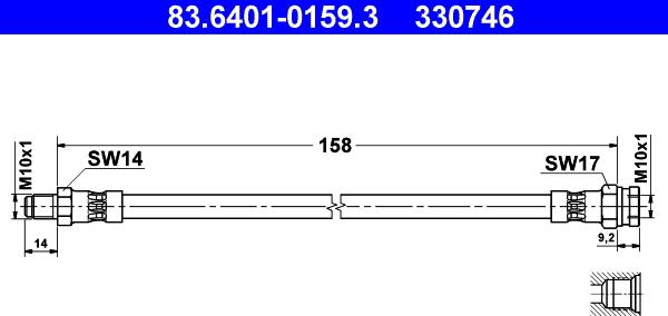 ATE 83.6401-0159.3 - Brzdová hadica parts5.com