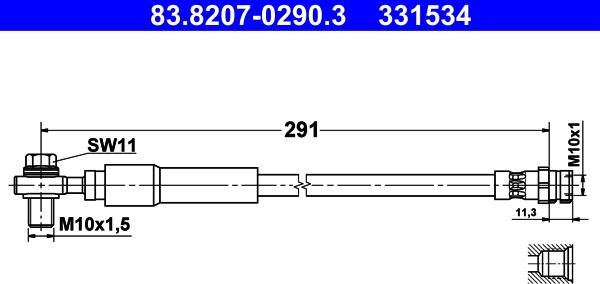 ATE 83.8207-0290.3 - Pidurivoolik parts5.com