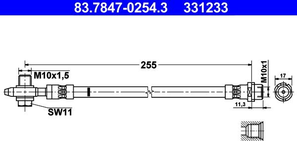 ATE 83.7847-0254.3 - Furtun frana parts5.com