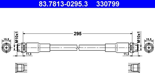 ATE 83.7813-0295.3 - Flexible de frein parts5.com