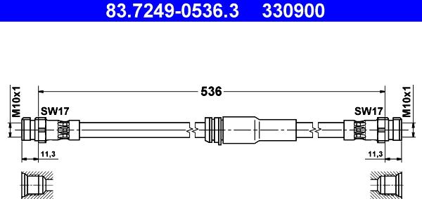 ATE 83.7249-0536.3 - Tubo flexible de frenos parts5.com