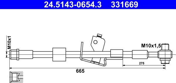 ATE 24.5143-0654.3 - Zavorna cev parts5.com