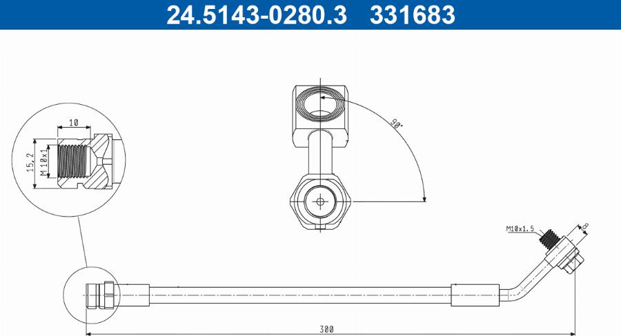 ATE 24.5143-0280.3 - Brake Hose parts5.com