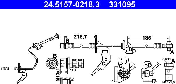 ATE 24.5157-0218.3 - Tubo flexible de frenos parts5.com