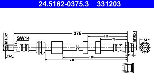 ATE 24.5162-0375.3 - Furtun frana parts5.com